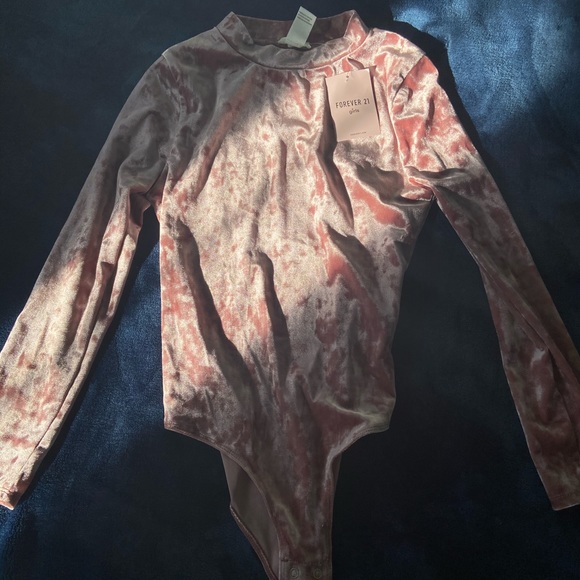 Velvet Pink Bodysuit/ Forever 21 - Picture 2 of 2